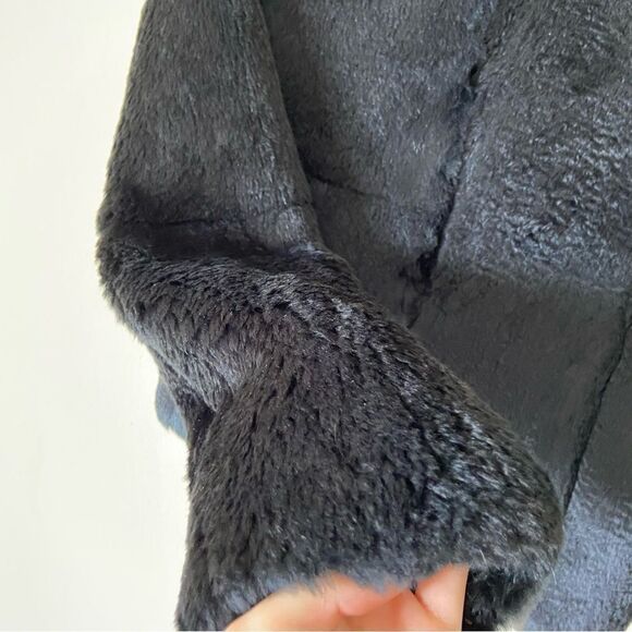 Theory Cherub Black Rabbit Fur Jacket Size XS - Picture 11 of 14